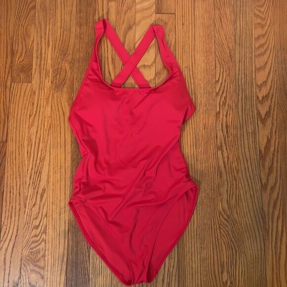 Andie‎ The Tulum One Piece Swimsuit Cherry Red size L NWT - Picture 2 of 7